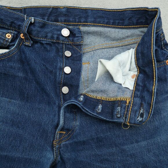 Levi's 501 Jeans Mens Size 34x34(32x31 Actual) Blue Original Straight Button Fly - Picture 5 of 16